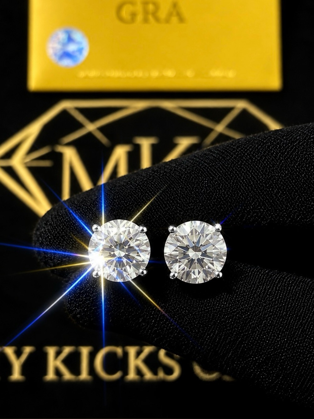 10MM VVS Moissanite Stud Earrings Screw Back 925 Sterling Silver Men Women
